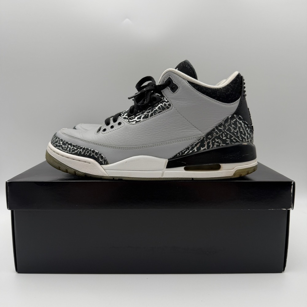 Nike Air Jordan 3 Retro Wolf Grey Mens Size 10 Athletic Shoes Sneakers